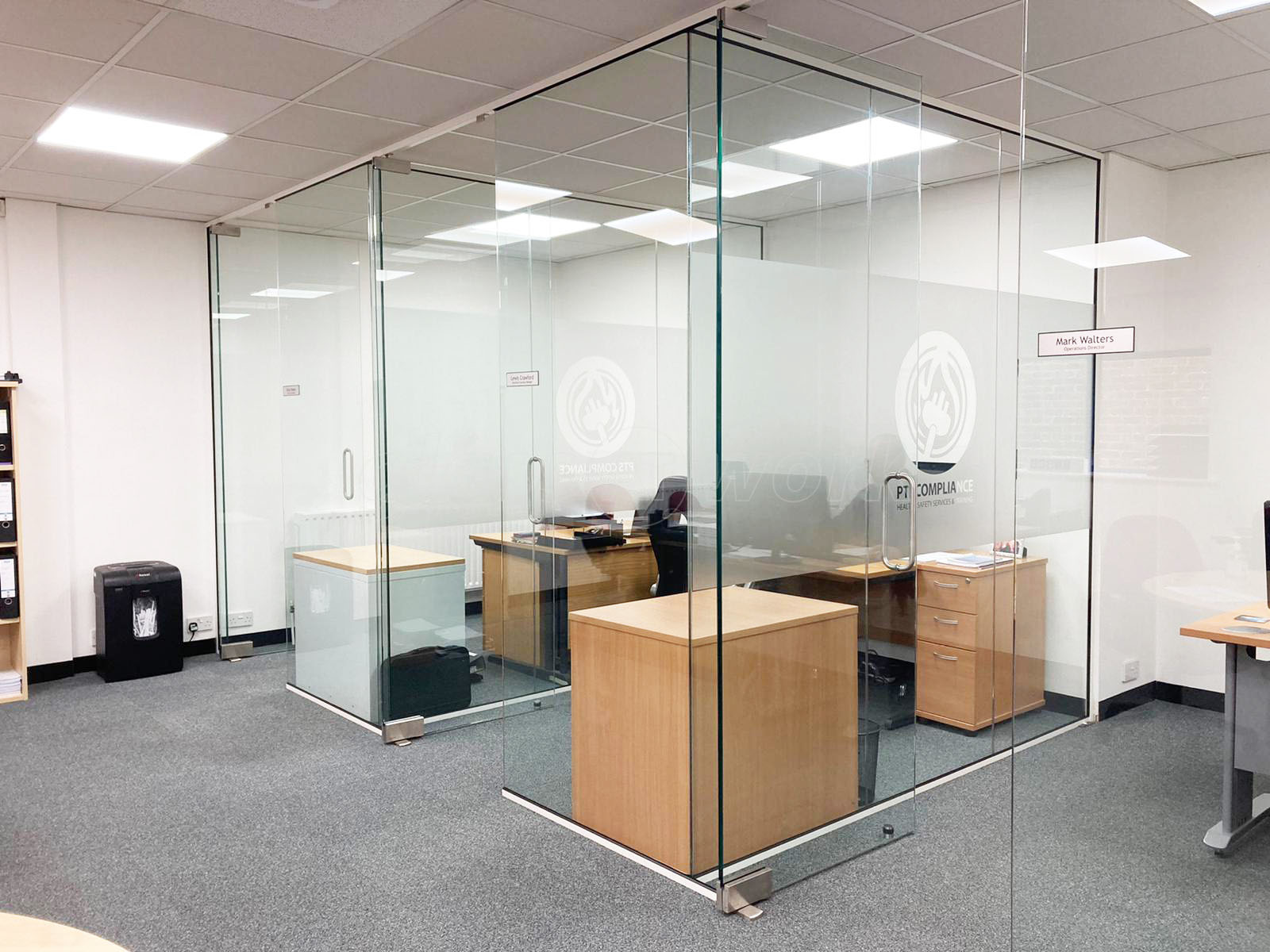 Glass Partitions at PTS Compliance (Chandlers Ford, Hampshire): Multiple  Glass Rooms Using Our Frameless Glass Partition System
