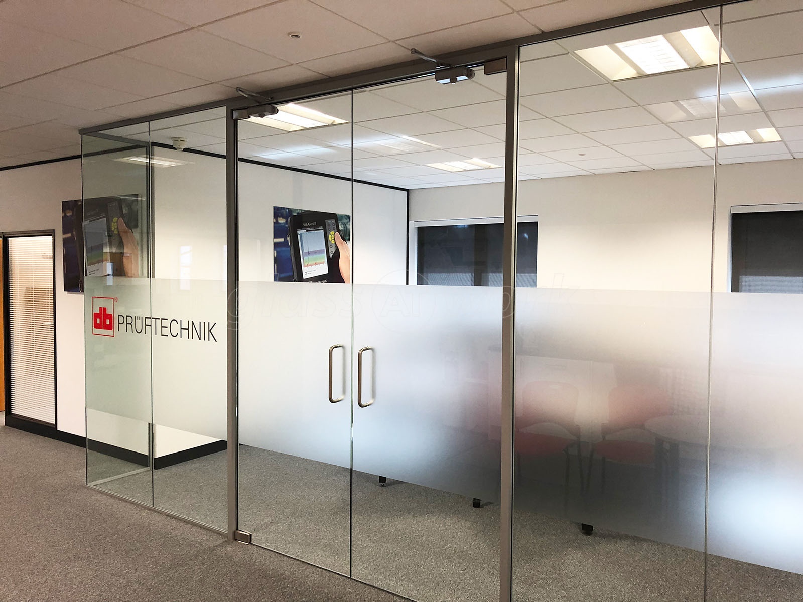 Glass Partitions At Pruftechnik Ltd Lichfield