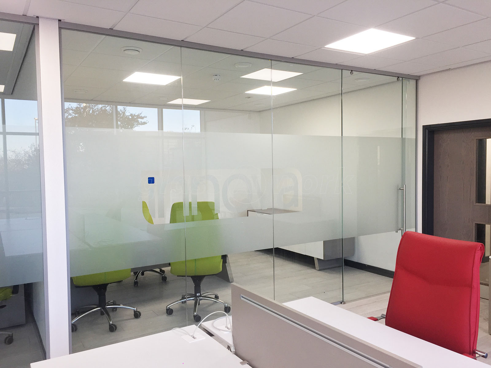 glass partitioning at ultima furniture systems ltd pontefract west