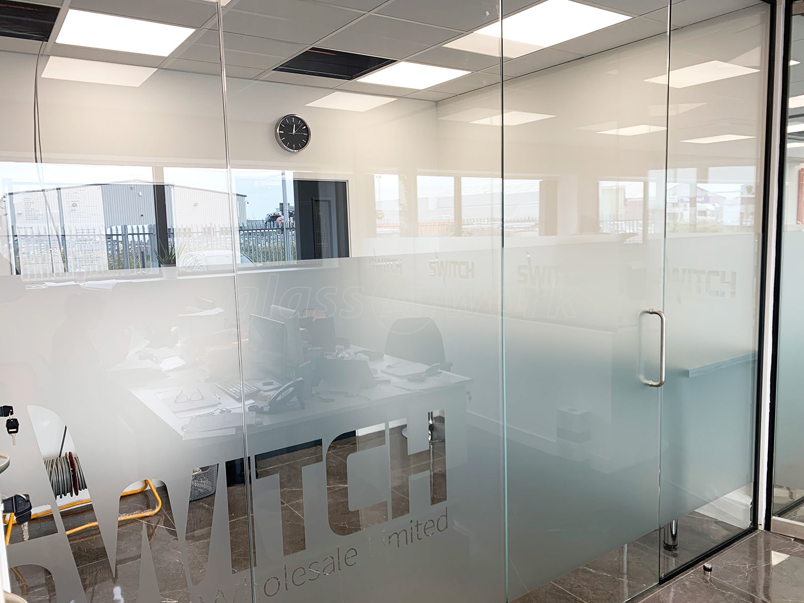 Glass Partitions at Switch Electrical Wholesale Limited (Peterborough