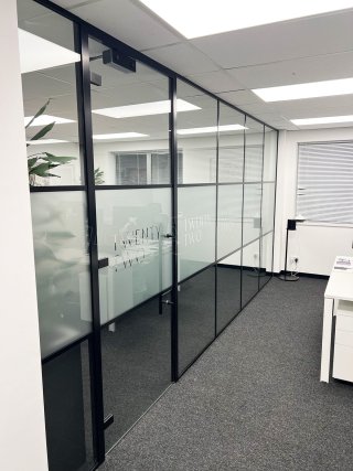 Twenty Two Family Office (Chipping Norton, Oxfordshire): T-Bar Black Framed Glass Meeting Room