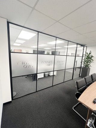 Twenty Two Family Office (Chipping Norton, Oxfordshire): T-Bar Black Framed Glass Meeting Room
