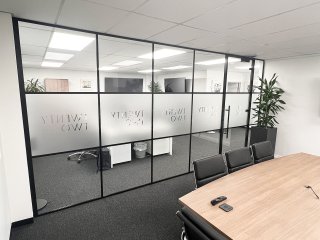 Twenty Two Family Office (Chipping Norton, Oxfordshire): T-Bar Black Framed Glass Meeting Room