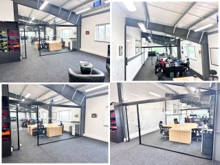 Agribale (Peterborough, Cambridgeshire): Acoustic Glass Office Partitions into Pitched Roof