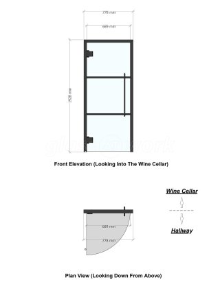 Angel Interiors (Chew Stoke, Bristol): Glass Wine Room Door and Sliding Door Partition