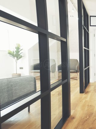 Anglian Dental (Pinner, London): Dental Practice Refurbishment With Industrial Style Black Framed Glazing