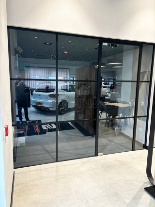 Bannerman Company (Inverness, Scotland): T-Bar Aluminium Black Framed Glass Office Partitions