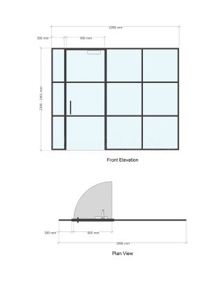 Bannerman Company (Inverness, Scotland): T-Bar Aluminium Black Framed Glass Office Partitions