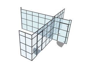 Beetham (Liverpool, Merseyside): T-Bar Aluminium Black Framed Glass Walls and Doors