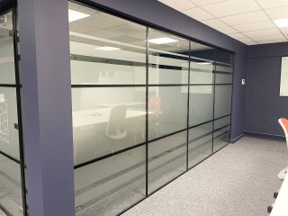 Bladeroom Group (Cheltenham, Gloucestershire): Office T-Bar Black Framed Glass Walls and Doors