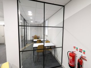 Capa College (Wakefield, West Yorkshire): T-Bar Black Metal Grid Glazing