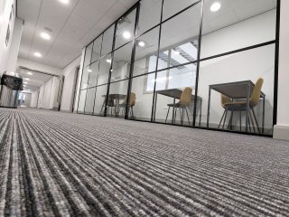 Capa College (Wakefield, West Yorkshire): T-Bar Black Metal Grid Glazing