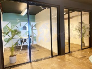 Carbon Futures (Glasgow, Scotland): Side-by-side Glass Office Partitions