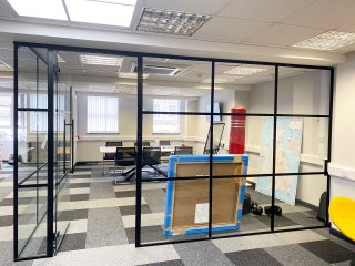 Centurion Estate Planning (Chichester, West Sussex): T-Bar Aluminium Black Framed Glass Corner Office