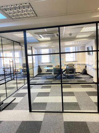 Centurion Estate Planning (Chichester, West Sussex): T-Bar Aluminium Black Framed Glass Corner Office