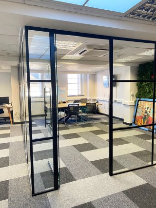 Centurion Estate Planning (Chichester, West Sussex): T-Bar Aluminium Black Framed Glass Corner Office