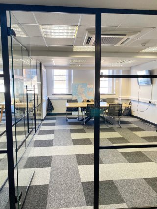 Centurion Estate Planning (Chichester, West Sussex): T-Bar Aluminium Black Framed Glass Corner Office