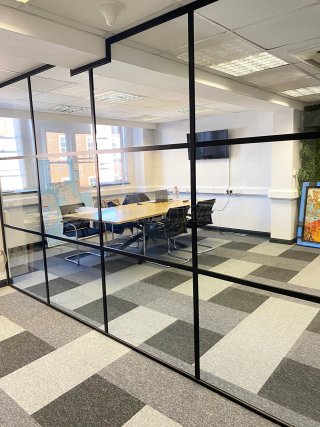 Centurion Estate Planning (Chichester, West Sussex): T-Bar Aluminium Black Framed Glass Corner Office