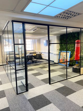 Centurion Estate Planning (Chichester, West Sussex): T-Bar Aluminium Black Framed Glass Corner Office