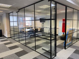 Centurion Estate Planning (Chichester, West Sussex): T-Bar Aluminium Black Framed Glass Corner Office