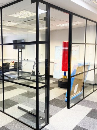 Centurion Estate Planning (Chichester, West Sussex): T-Bar Aluminium Black Framed Glass Corner Office