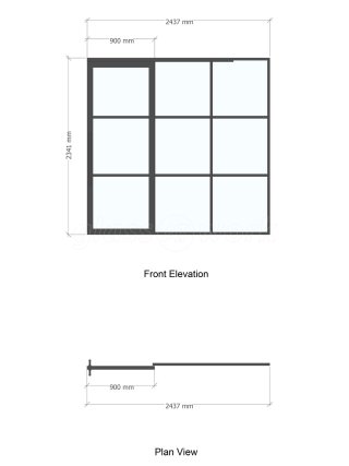 Chase New Homes Limited (Hertford, Hertfordshire): T-Bar Glazed Partitioning with Framed Sliding Door Leaves in multiple Properties