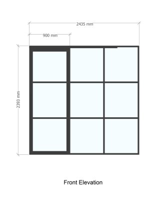Chase New Homes Limited (Hertford, Hertfordshire): T-Bar Glazed Partitioning with Framed Sliding Door Leaves in multiple Properties