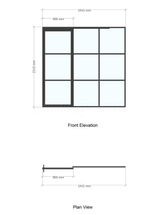 Chase New Homes Limited (Hertford, Hertfordshire): T-Bar Glazed Partitioning with Framed Sliding Door Leaves in multiple Properties