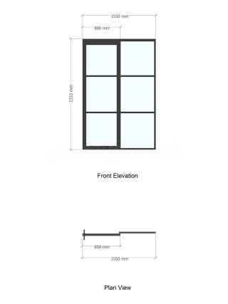 Chase New Homes Limited (Hertford, Hertfordshire): T-Bar Glazed Partitioning with Framed Sliding Door Leaves in multiple Properties