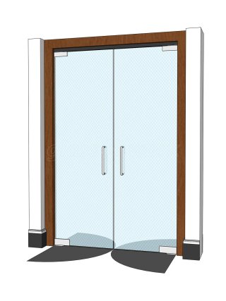 Creation Destination UK (Kilmarnock, East Ayrshire): Double-Acting Frameless Double Doors