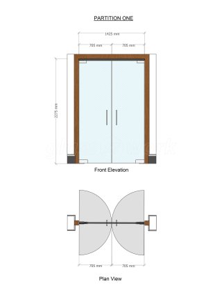 Creation Destination UK (Kilmarnock, East Ayrshire): Double-Acting Frameless Double Doors