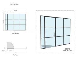Craig Scudder [Self Builder] (Stevenage, Hertfordshire): Industrial-Look Domestic Room Divider Internal Glass Wall