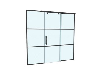 Dawlish Construction (Stepney, London): T-Bar Black Panel Glass Walls and Sliding Doors