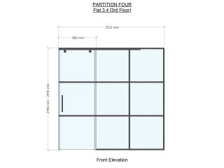 Dawlish Construction (Stepney, London): T-Bar Black Panel Glass Walls and Sliding Doors