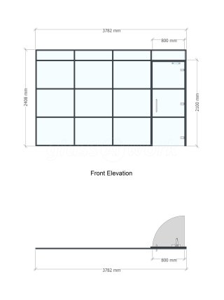 Dover Design (Stockbridge, Hampshire): T-Bar Office Partition With Black Metal Bands