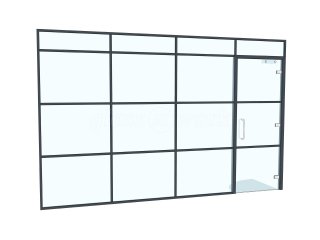 Dover Design (Stockbridge, Hampshire): T-Bar Office Partition With Black Metal Bands