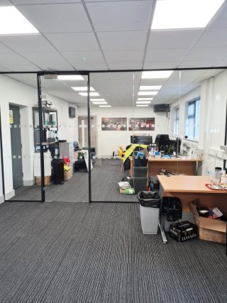 Elite GSS (Middleton, Manchester): Laminated Acoustic Glass Office Dividing Wall