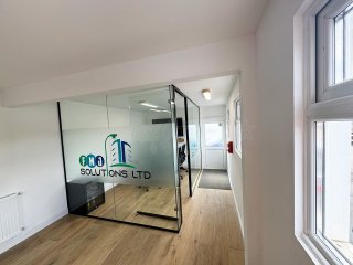 FMJ Solutions (Reading, Berkshire): Glass Corner Office Pod With Window Film