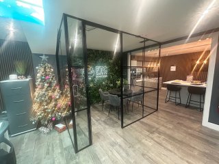 FTC Safety Solution (Wigston, Leicestershire): T-Bar Black Framed Glass Office Cubicle