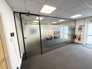 Farm Electronics (Grantham, Lincolnshire): Acoustic Glass Office Partition