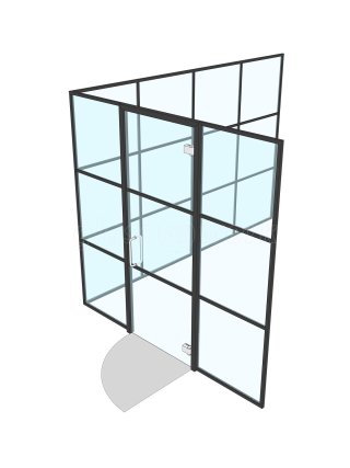 First Fence (Swadlincote, Derbyshire): T-Bar Metal and Glass Grid Glazing