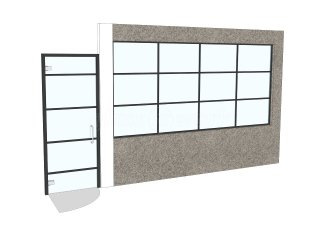 First Fence Limited (Swadlincote, Derbyshire): Half Height Glass Office Partition and Door