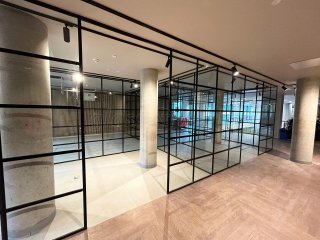 Fortis Vision  (Wembley, London): T-Bar Aluminium Black Framed Glass Office Fitout