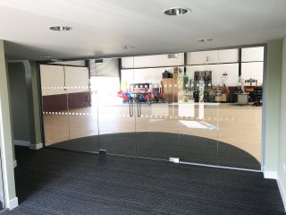 G.Harrison Buildrite Leicester Ltd (Peckleton, Leicestershire): Glass Office Wall With Frameless Glass Double Doors