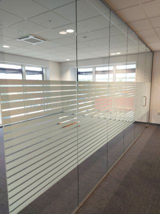 G J McCabe (Daventry, Northamptonshire): Frameless Glass Interior Office Wall With Two Doors