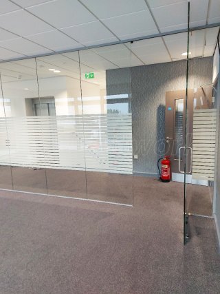 G J McCabe (Daventry, Northamptonshire): Frameless Glass Interior Office Wall With Two Doors