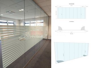 G J McCabe (Daventry, Northamptonshire): Frameless Glass Interior Office Wall With Two Doors