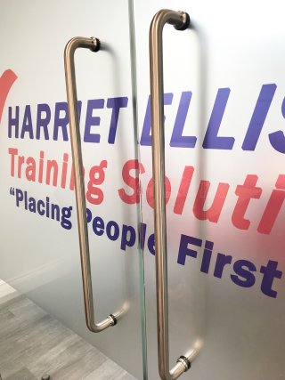 Harriet Ellis Training Solutions Ltd (Romford, Essex): Frameless Glass Double Doors & Glass Balustrade