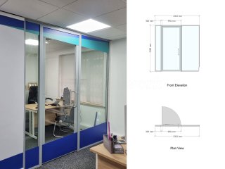 Henson Crisp (Peterborough, Cambridgeshire): Double Glazed Acoustic Glass Office Partition and Door