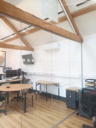 Howie, Kent & Co Ltd (Shrewsbury, Shropshire): Toughened Glass Office Partition - Fully Installed